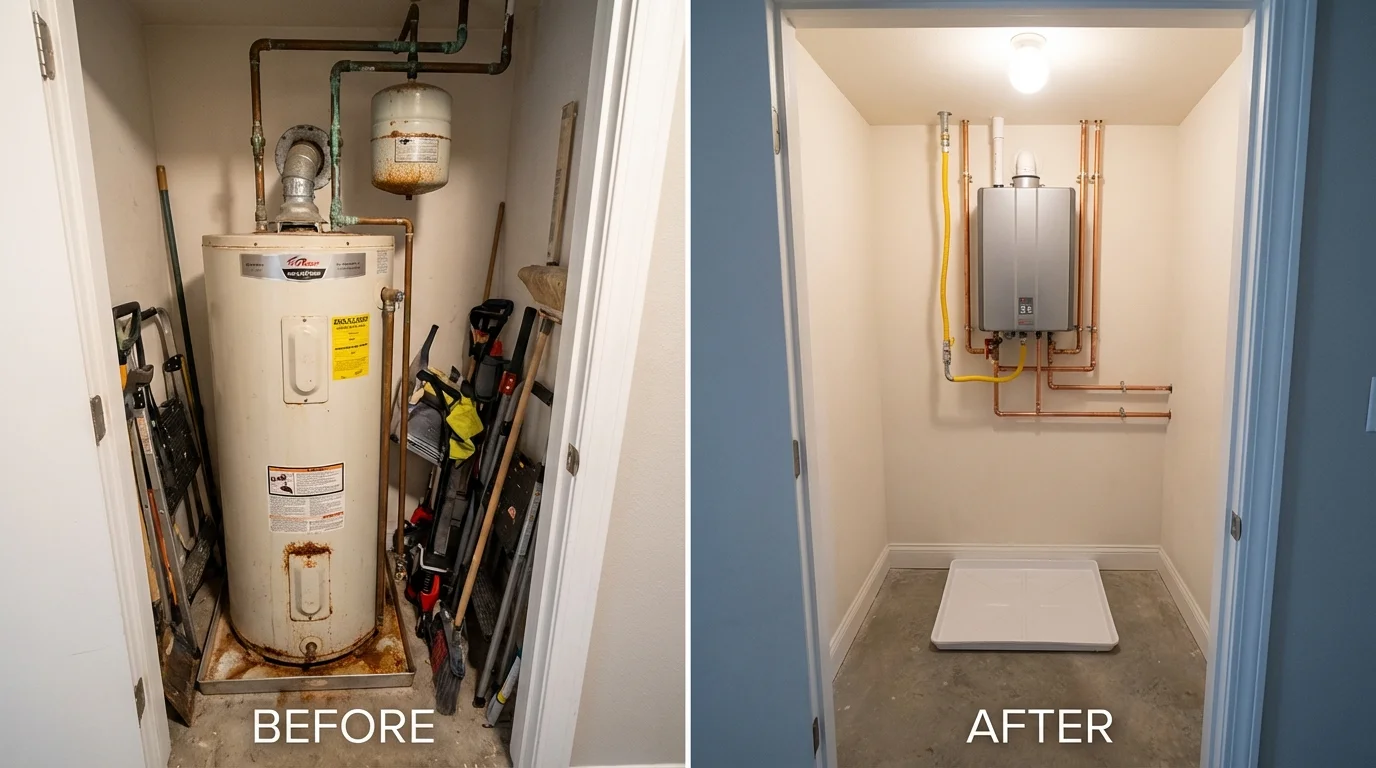 Tank water heater versus wall-mounted tankless unit comparison for Sisseton, SD homeowners